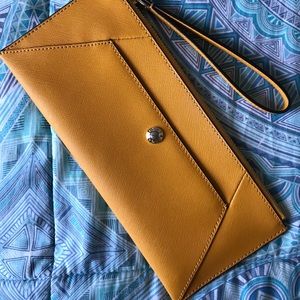 Henri Bendel Mustard Yellow Clutch Wristlet